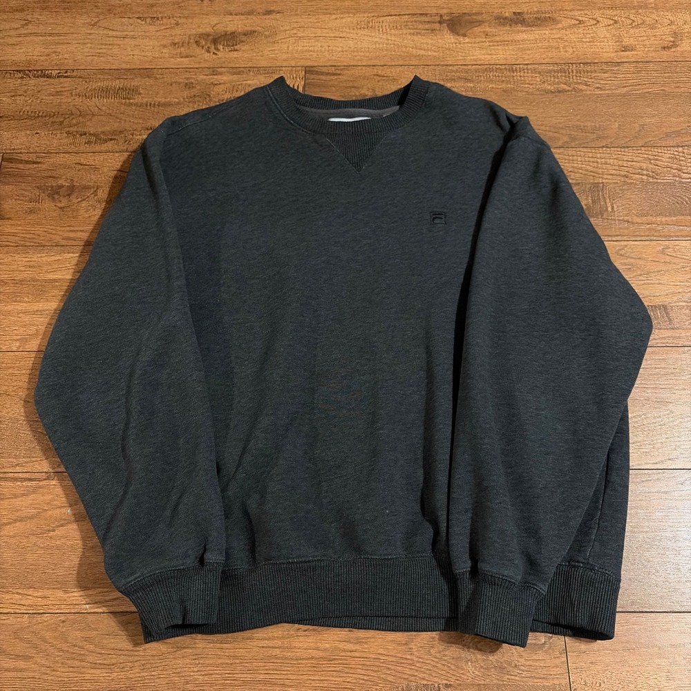 Fila Mens Regular Fit Crewneck Sweatshirt Gray Large Cotton Blend Logo